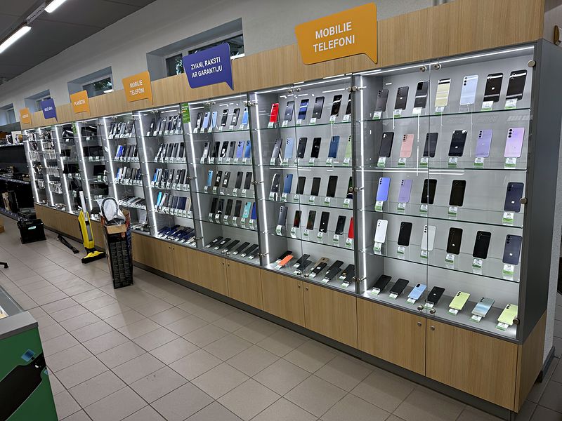 Phone display wall